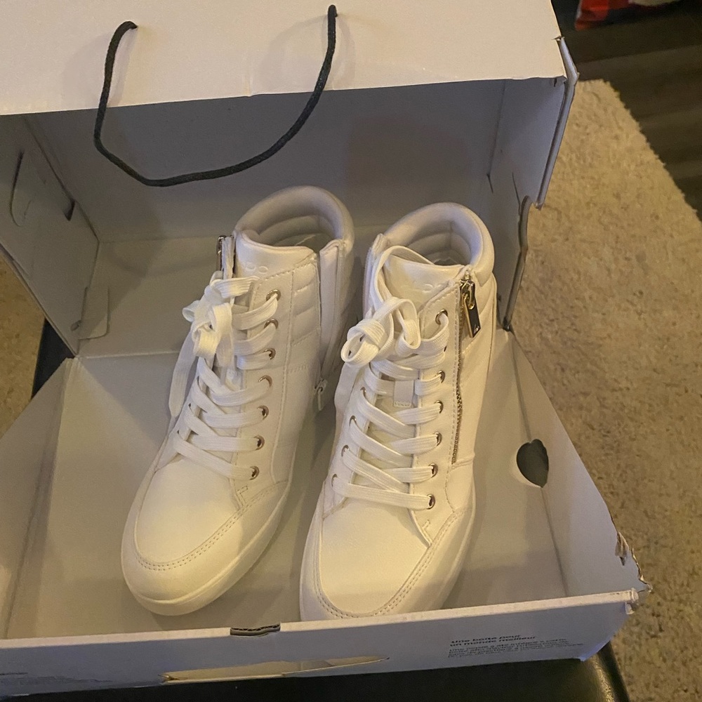 Aldo White Wedge Shoes